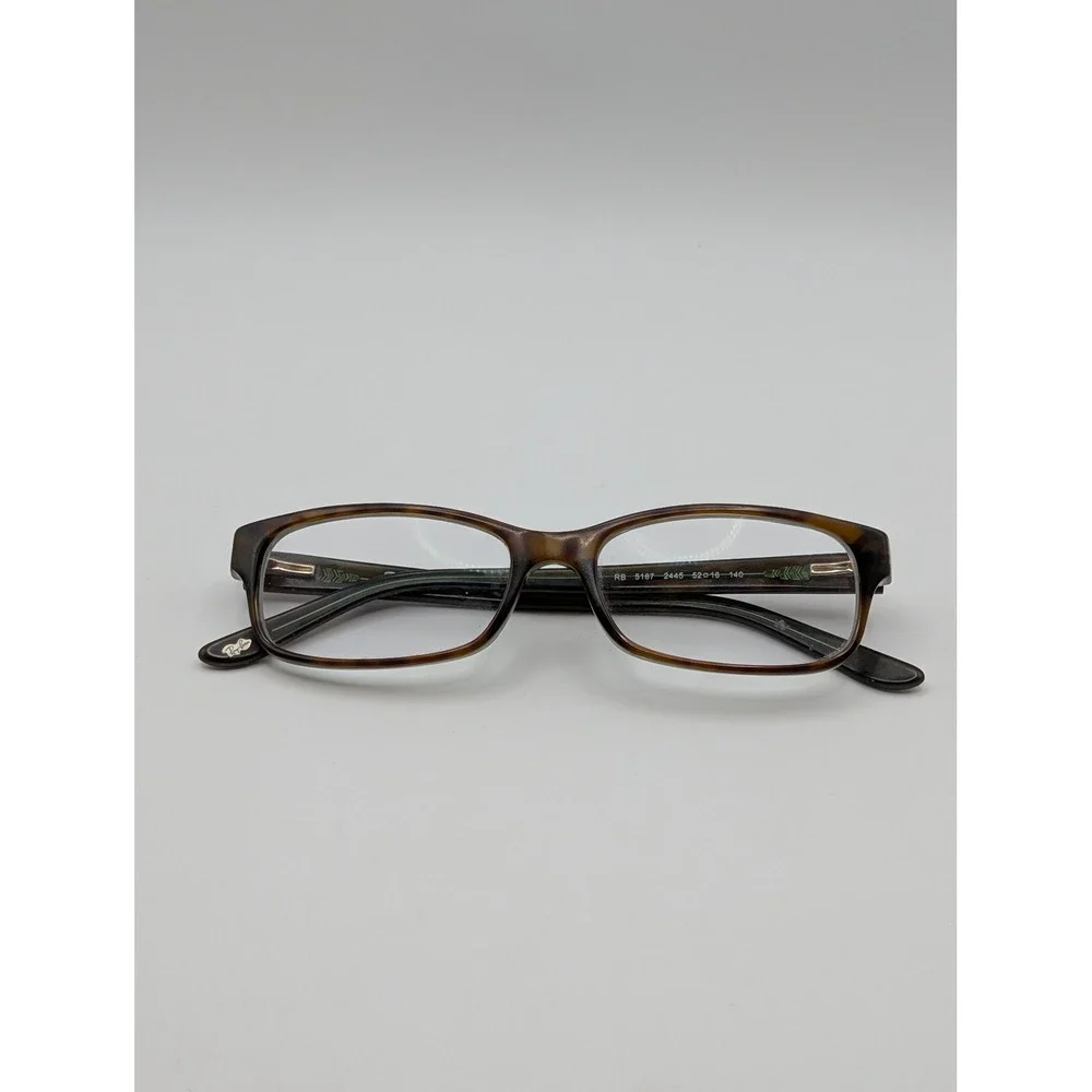 Rayban RB 5187 2445 Tortoise Green Rectangular Eyeglasses Frames 52-16-140